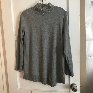 Rafaella Mock Turtleneck with Silver Nailheads NWT